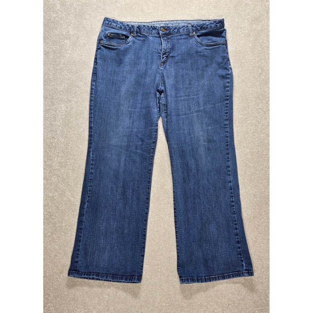 Kim Rogers Woman Jeans 20W Short Bootcut Denim 99% Cotton Vintage Made in Egypt
